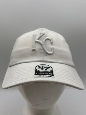 Kansas City Royals MLB 47 Brand Tonal Logo Clean Up White Men’s Strapback Hat
